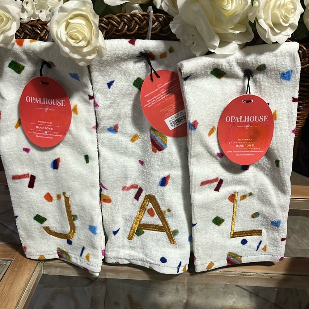 COPY - Opalhouse monogram hand towel cotton “J”,”A”,”L”